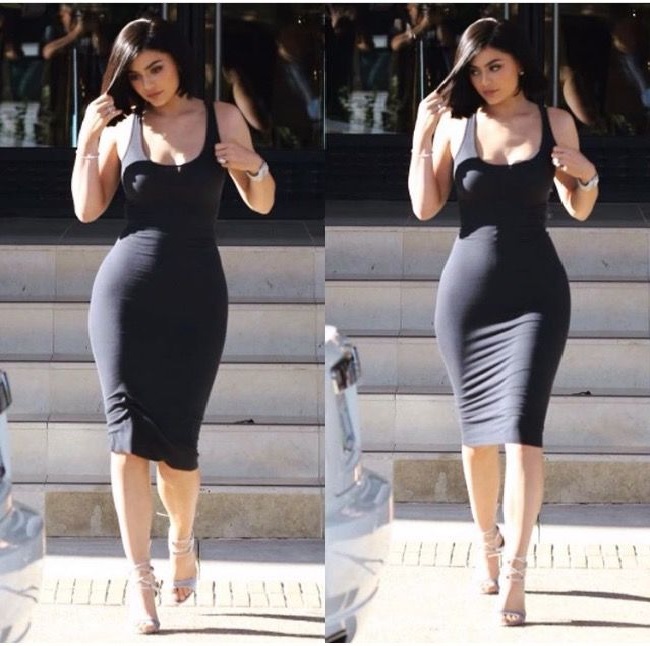 Kylie Jenner flaunts curvy physique in low-cut figure-hugging catsuit