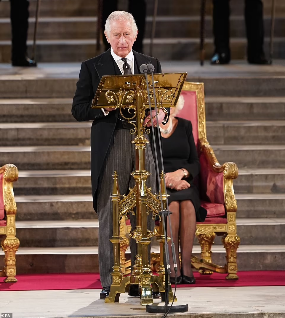 Charles III fights the tears as MPs and peers sing 'God save the King' 