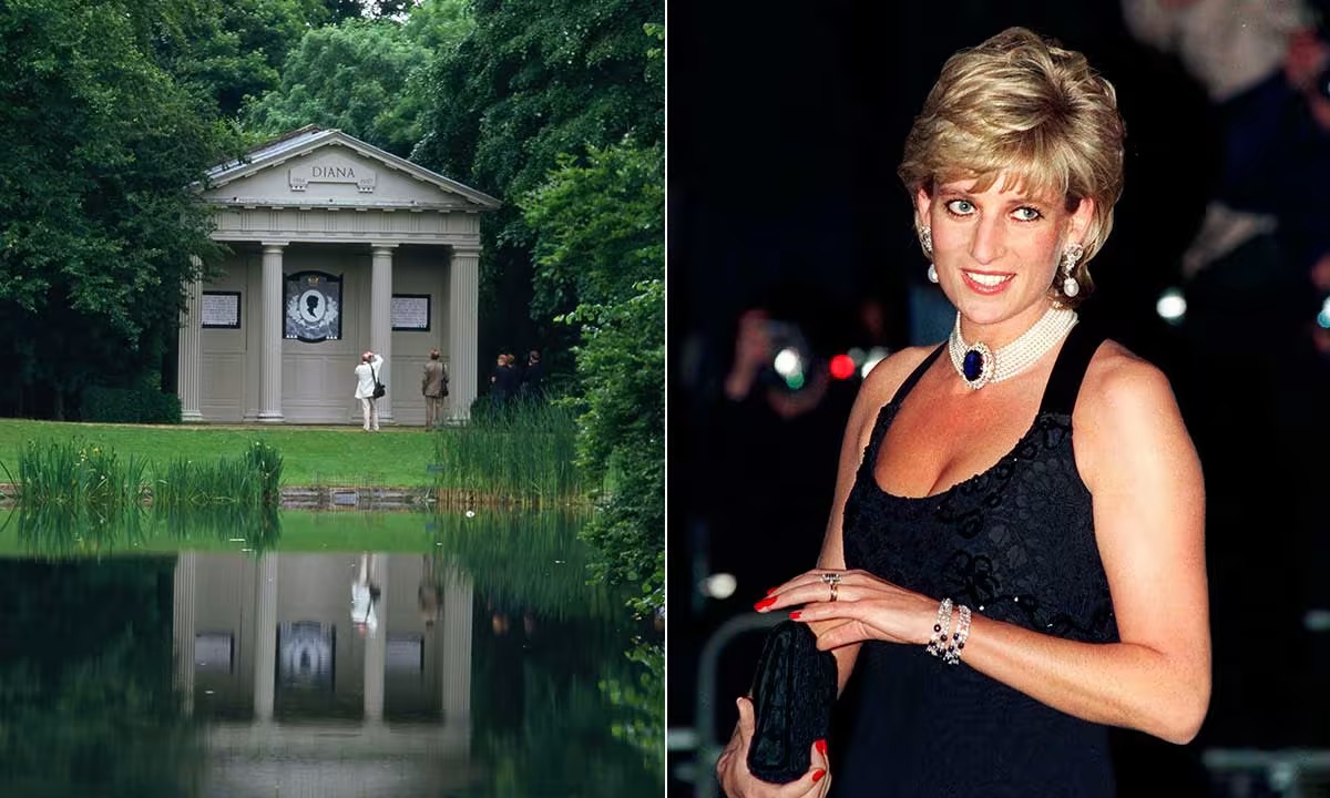 Where is Lady Diana's tomb and how many times has looting been attempted?